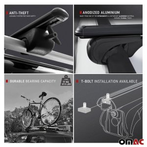Mercedes Metris Bike Carrier + Roof Racks Set - Omac - SPEED ALU BLACK PROFIL - Black - '03-'14 Mercedes Metris Bike Carrier + Roof Racks Set - Omac - SPEED ALU BLACK PROFIL - Black - '03-'14
